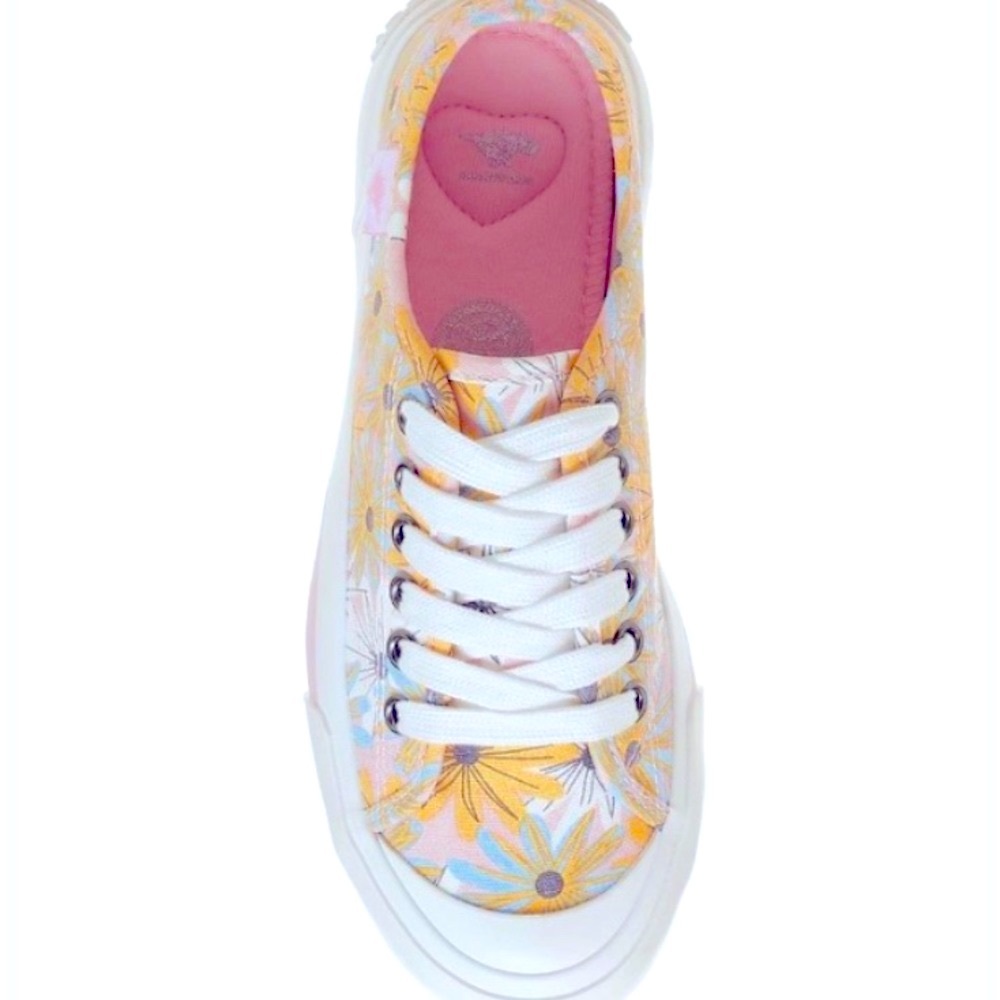 NEW ROCKET DOG Sneaker Jumpin Beverly Women Size 8.5M Pink Yellow Floral